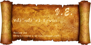 Vásári Ervin névjegykártya