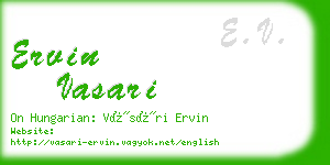 ervin vasari business card